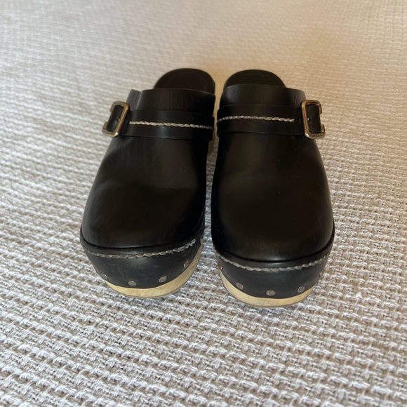 Prada Black Leather Clogs Size 38.5 (US 8) - Picture 2 of 9